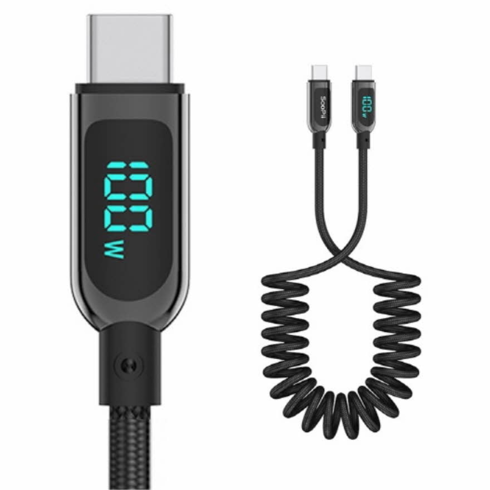 Soopii 전력표시 C to C타입 100W PD PPS 스프링 초고속충전케이블 S10CC-S 11,870원