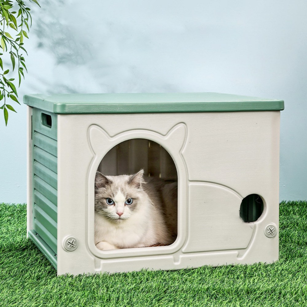 스위스볼트 길고양이집 길냥이 고양이 강아지 방수 숨숨집 야외 사계절 애견 하우스, 1개, 그린 32,500원