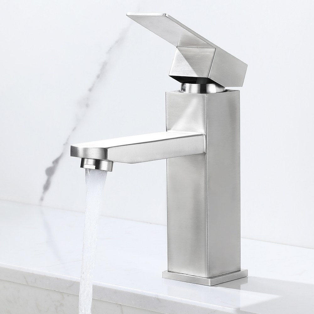 준앤코 SF03 스테인리스 세면대 수전 사각 욕실 수도꼭지 세면수전, 1개 29,800원