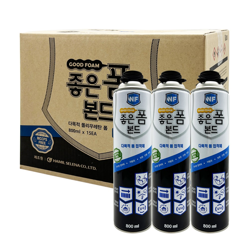 함일셀레나 우레탄폼 단열재 접착제 좋은폼본드 15개, 15개 72,000원