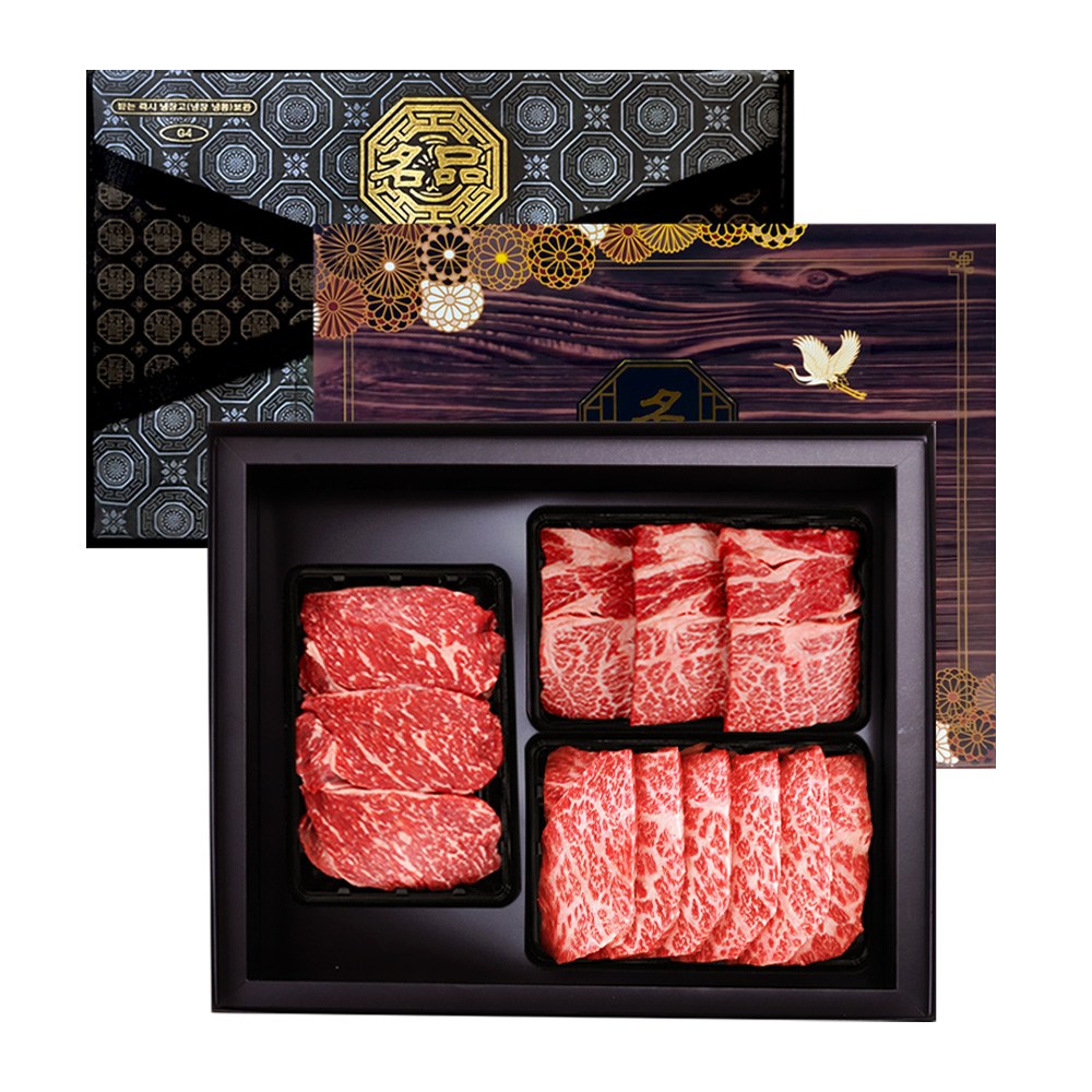 귀한 무항생제 명품한우구이 세트7호 1.2kg(꽃등심,채끌,살치살 각 400g), 1세트 199,000원