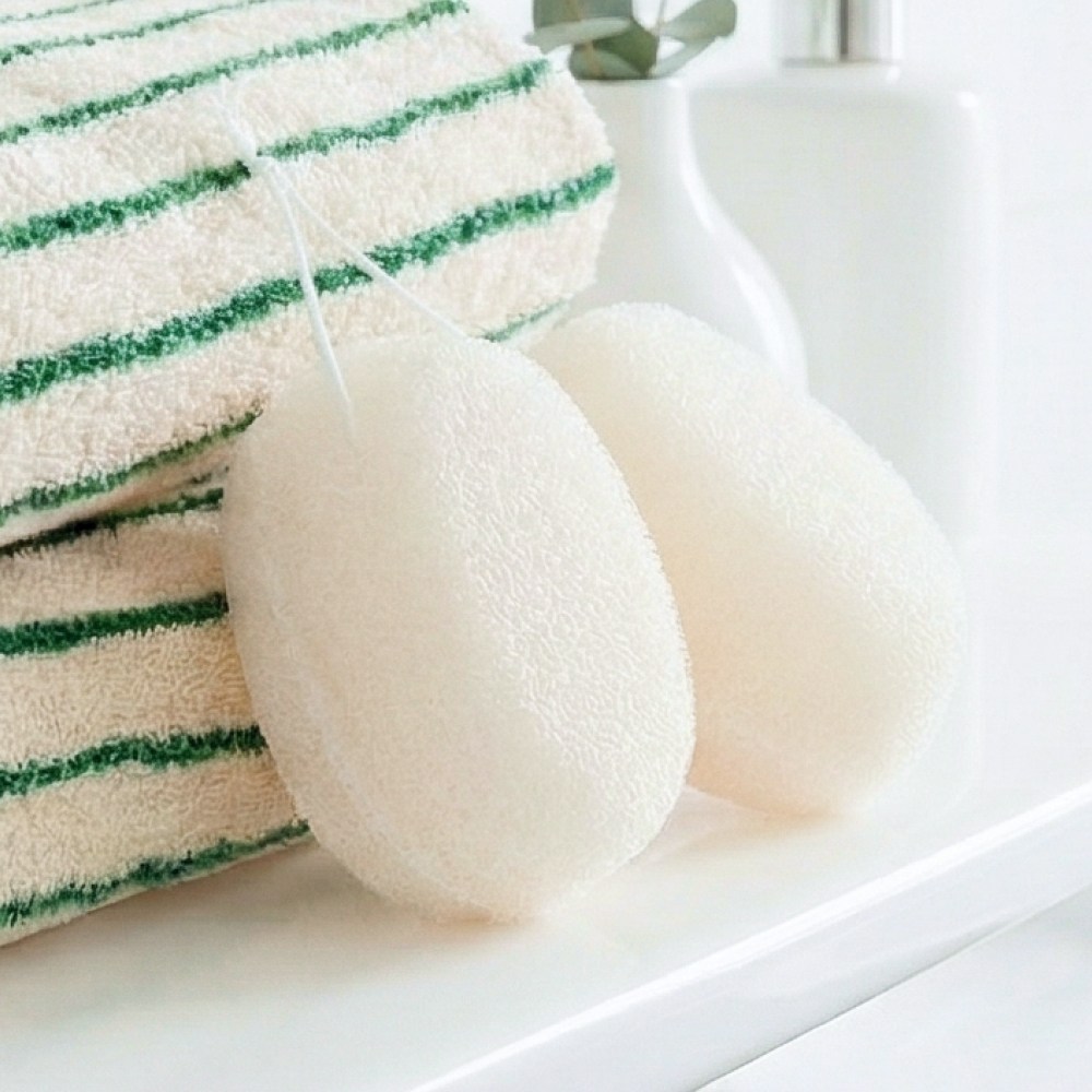 베이비스탠다드 곤약 아기 목욕 스펀지 저자극 샤워볼, 화이트, 3개 10,500원