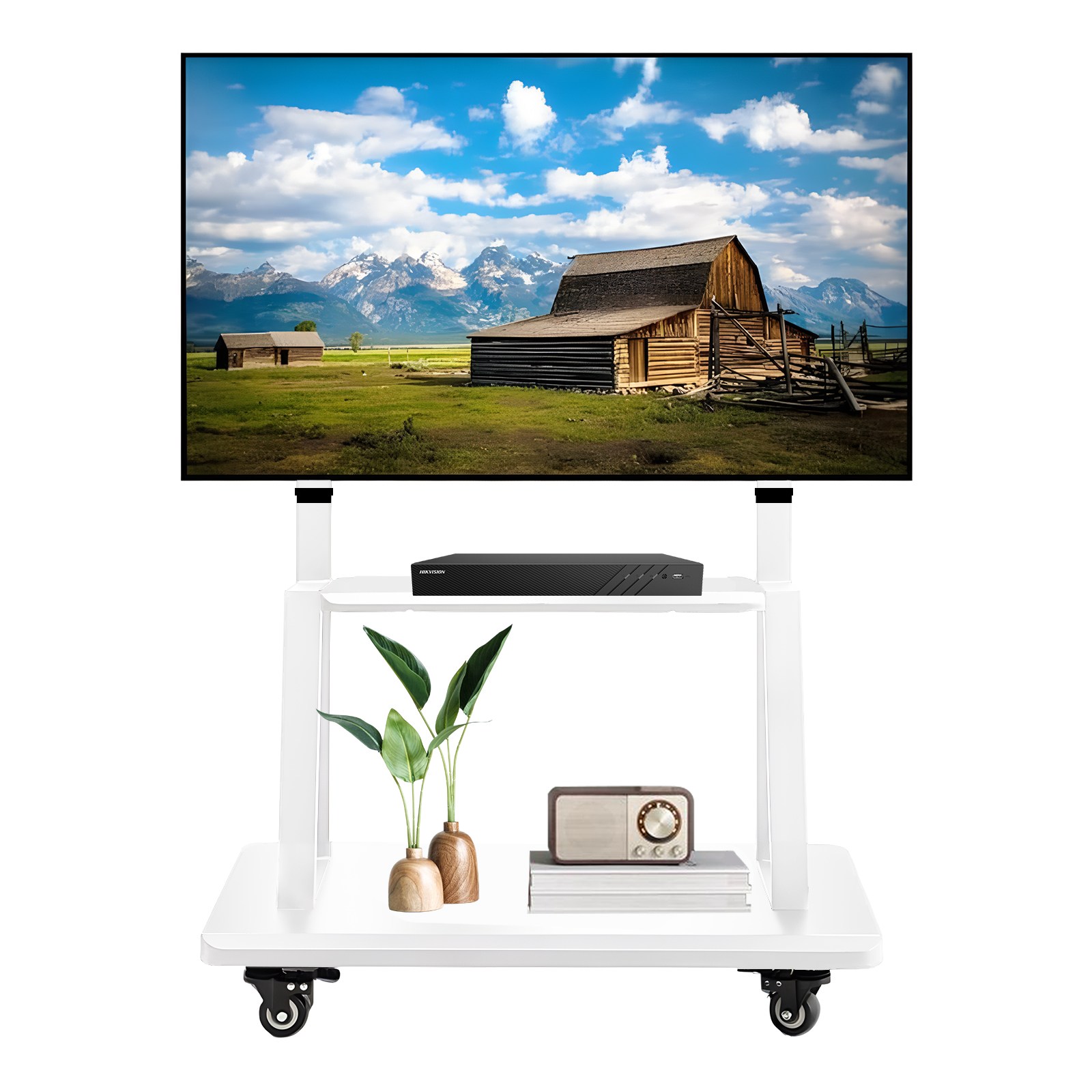 TV 거치대 이동식 TV 거치대 32~75인치 호환 스탠드형 TV 받침대, 하얀색, 1개 78,070원