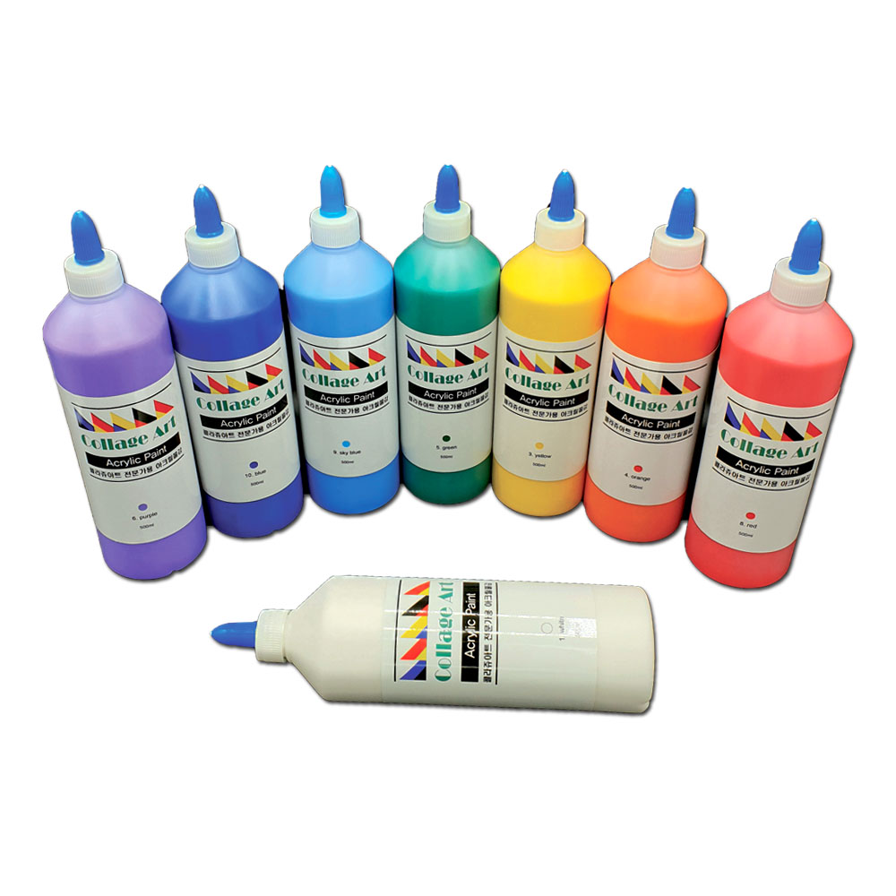 콜라쥬아트 500ml 전문가용 아크릴물감 대용량 가구 벽화 DIY물감, 01. white 4,350원