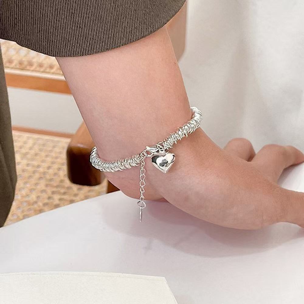 925실버 러블리 하트 펜던트 꼬임 체인 포인트 데일리 팔찌 21,070원