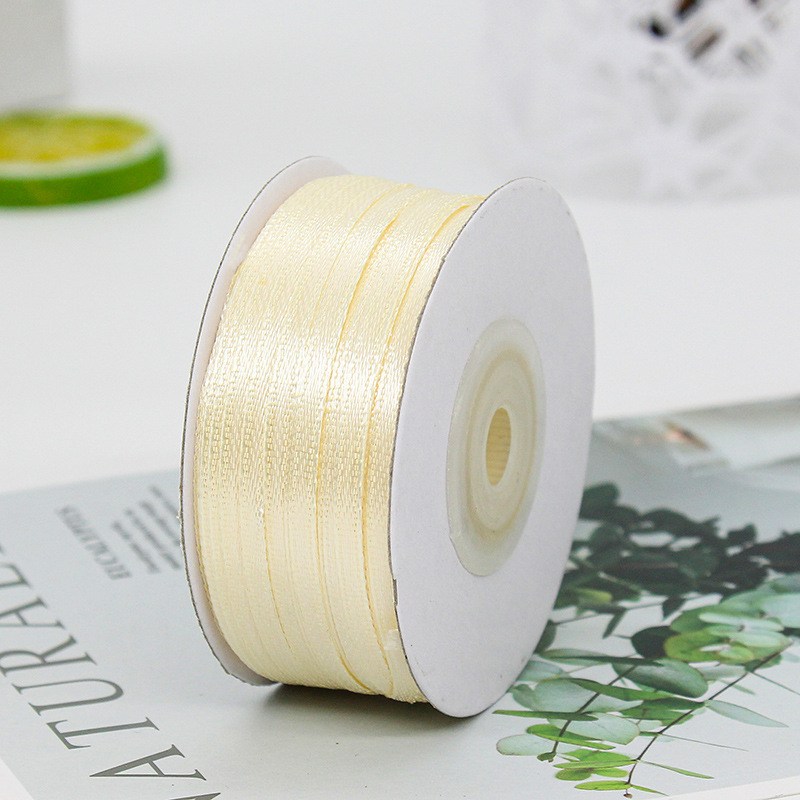 기본 새틴 공단 리본끈 3mm 90m, 08# 아이보리 7,200원