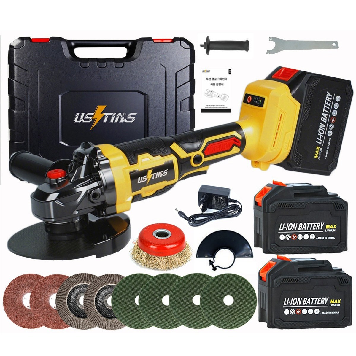 우스틴스 속도조절 그라인더 20V 5.5인치 무선 충전 멀티툴 125mm, 본품 + 배터리2개이상, 1개 115,980원