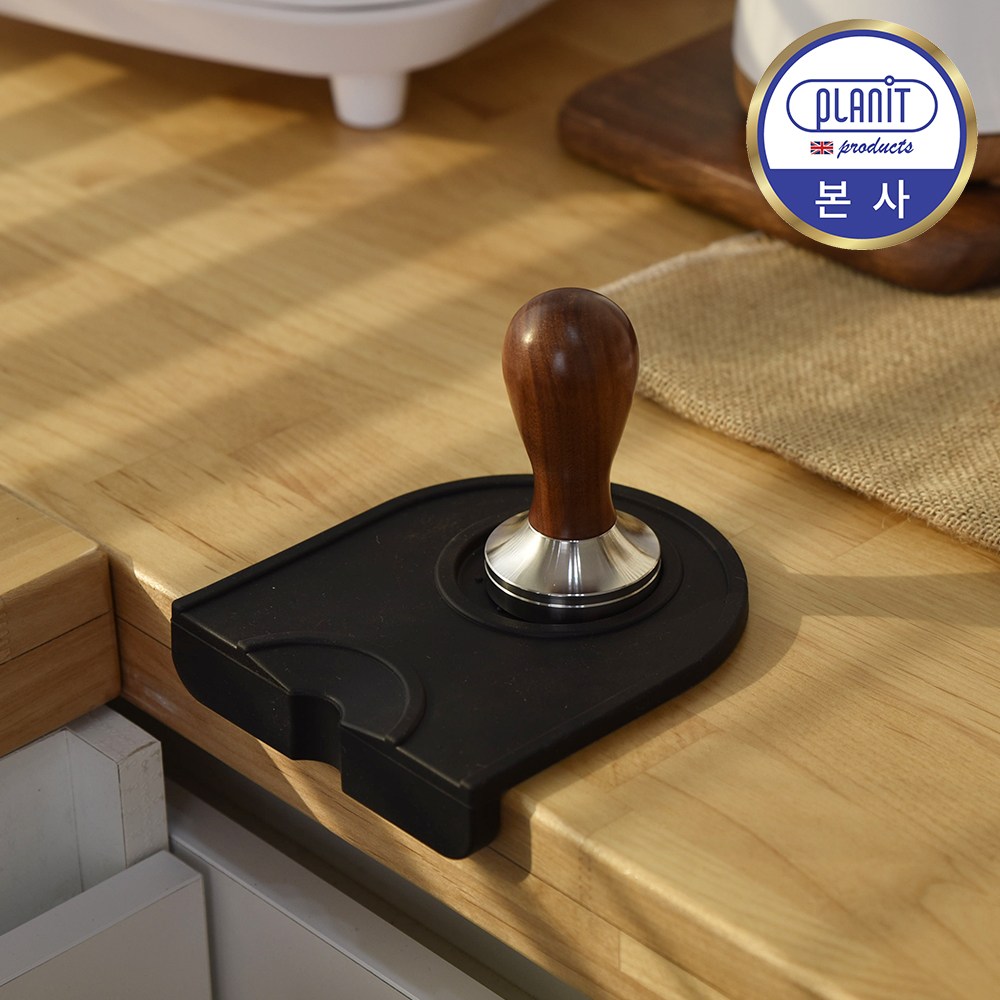 플랜잇 홈카페 천연원목 프리미엄 우드탬퍼 + 실리콘 탬핑매트, 1개 19,900원