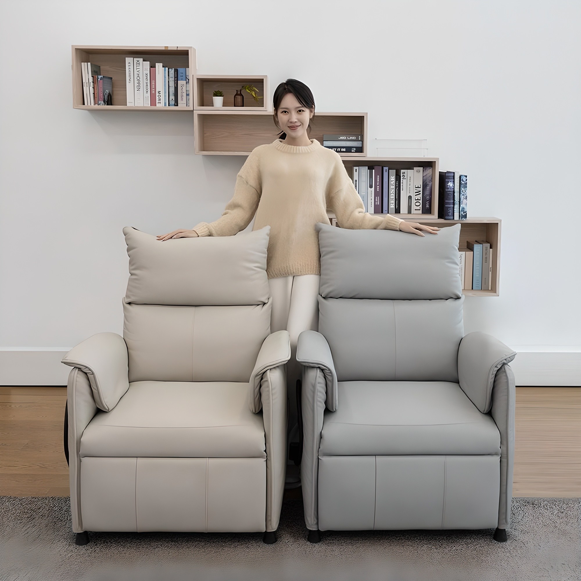 핏쳐 1인용 전동 리클라이너 소파 ERE1, 라이트베이지 189,000원