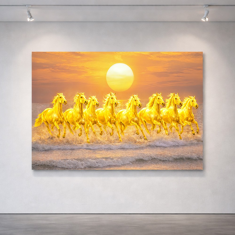 [인메이블] 2026 병오년 새해 신년 돈들어오는 말그림 해돋이 황금 부자 팔마도 붉은말 그림 풍수 인테리어 캔버스 액자 합격 승진 출세, 01.해돋이 황금 부자 팔마도 76,900원