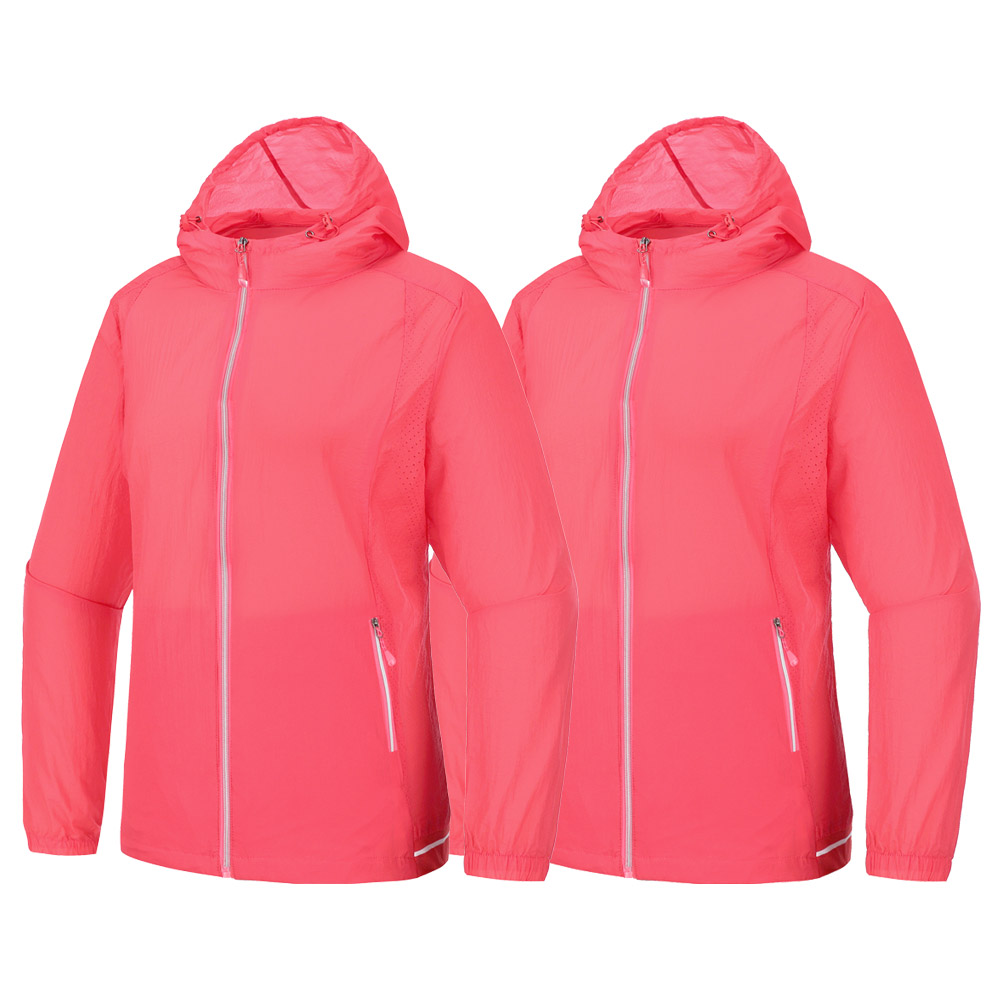 [1+1] 여성 비비드 후드 탈부착 초경량 타공 자켓 SWJ38-4 바람막이 골프 등산 아웃도어 봄 가을 점퍼 생활방수 39,800원