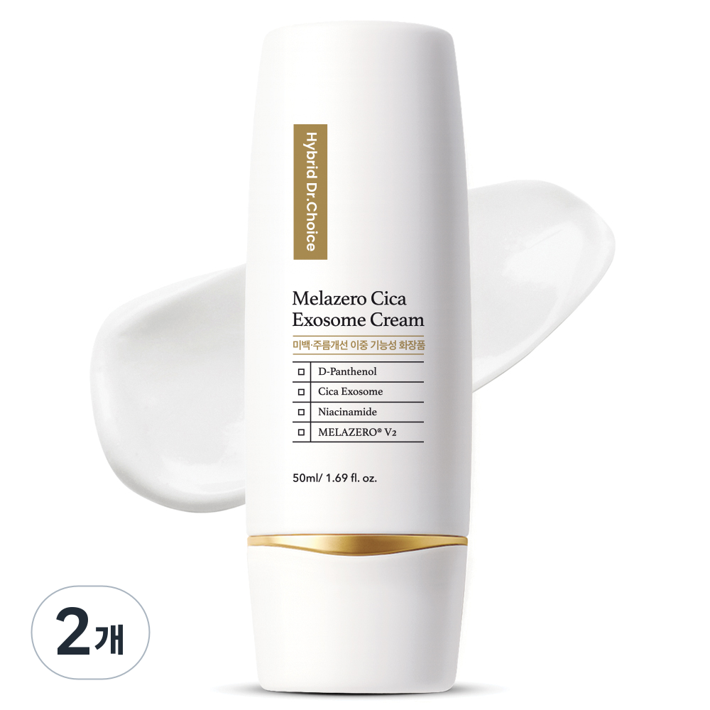 닥터초이스 멜라제로 시카엑소좀 크림 50ml PDRN 줄기세포 세라마이드 히알루론산 알란토인 주름 미백기능성 피부과 병원입점, 2개, 50g 55,000원