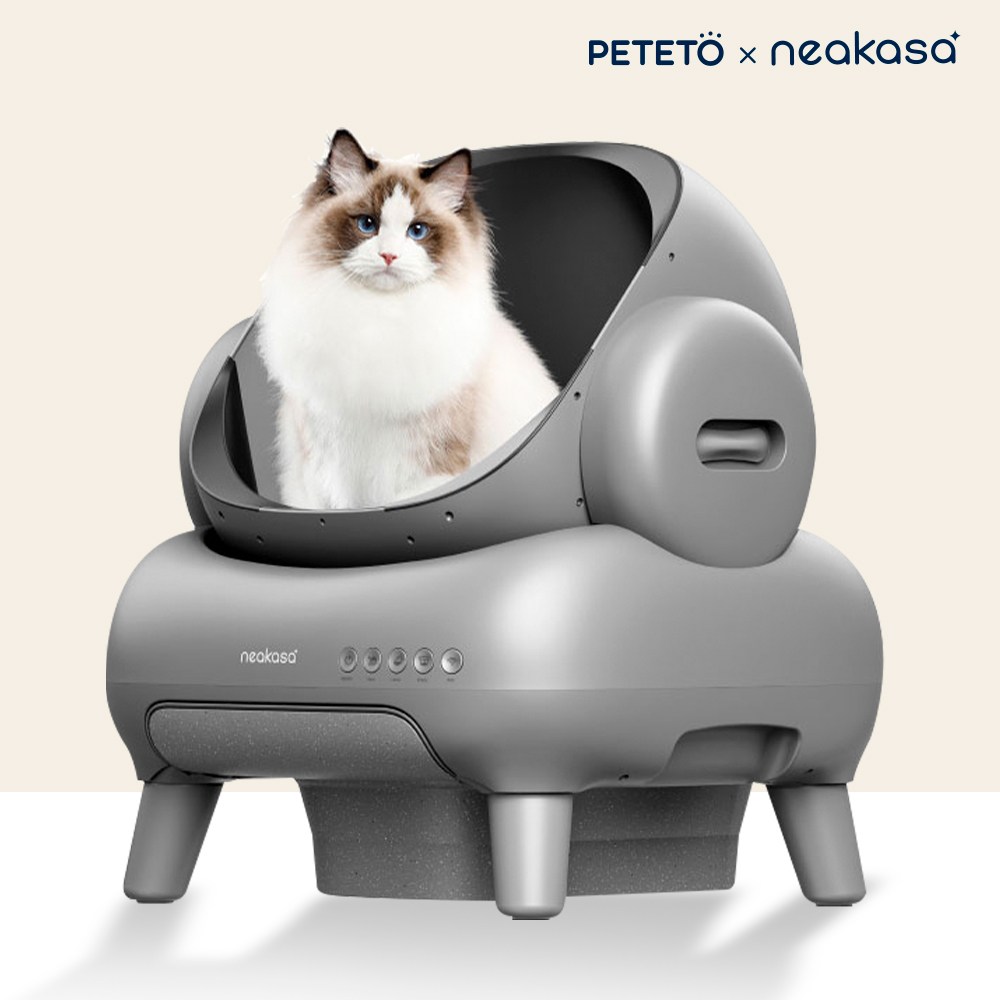 [한정수량] 페테토 M1 Pro 니카사 오픈형 고양이 자동화장실 코오롱공식 A/S, 그레이, 자동 화장실 439,000원