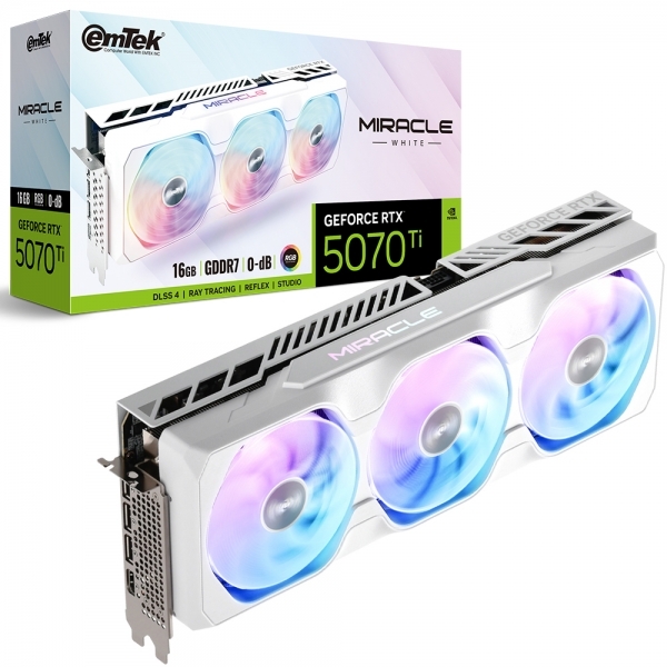 이엠텍 지포스 RTX 5070 Ti MIRACLE WHITE D7 16GB (엔비디아 컴퓨터 그래픽카드) 1,692,970원