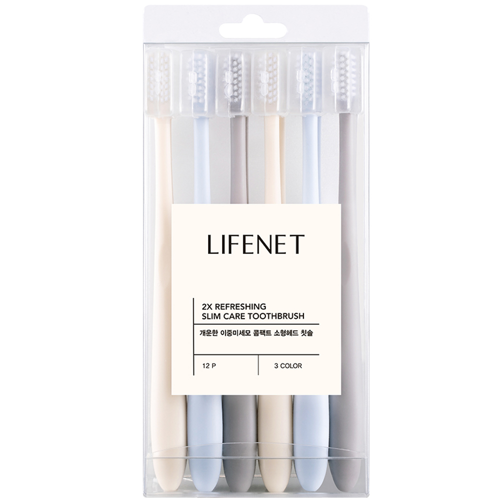 라이프넷 개운한 이중미세모 콤팩트 소형헤드 칫솔, 12개입, 1세트 10,700원