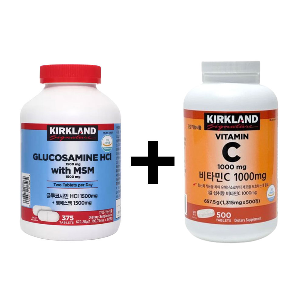 코스트코 커클랜드 MSM 375정 + 비타민C 500정 관절 면역 세트 대용량 89,000원