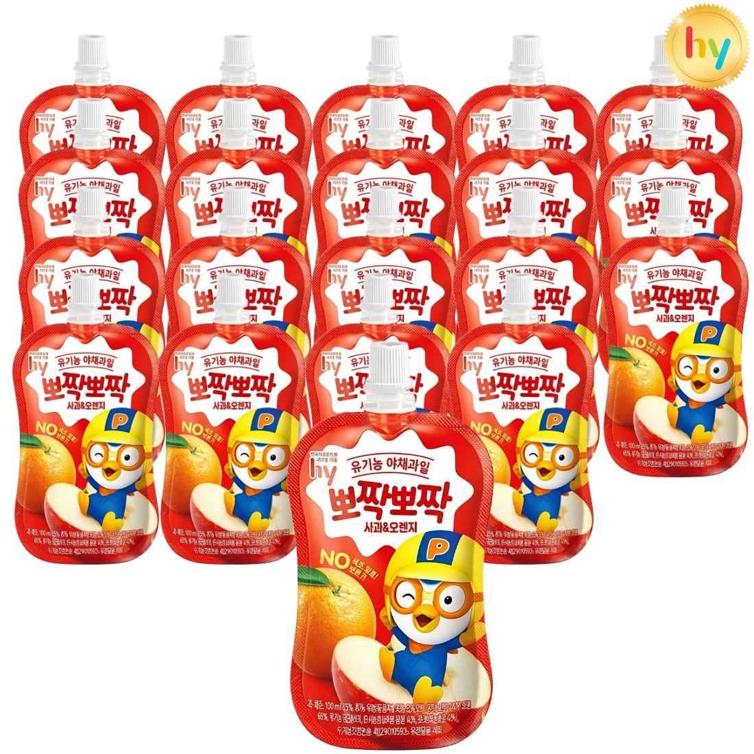 hy 뽀로로 뽀짝뽀짝 사과오렌지 유기농 과일야채주스, 현재가 20,100원