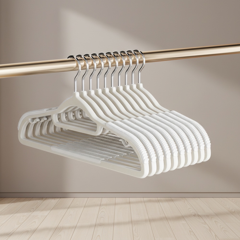 앞날창창 논슬립 어깨 뿔 방지 슬림 회전 옷걸이, 크림 화이트, 20개 9,500원