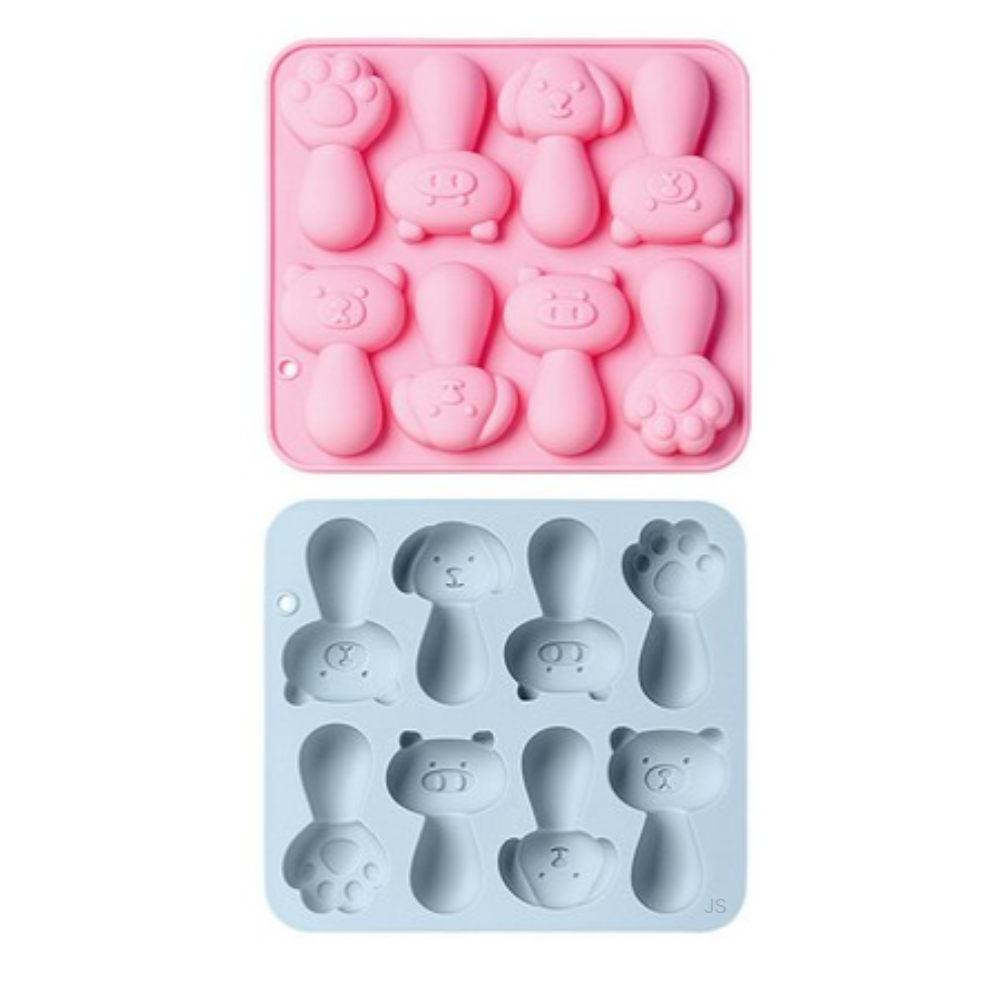 이홈베이킹 손잡이 케익 동물모양 실리콘몰드 세트 8구 167,600원