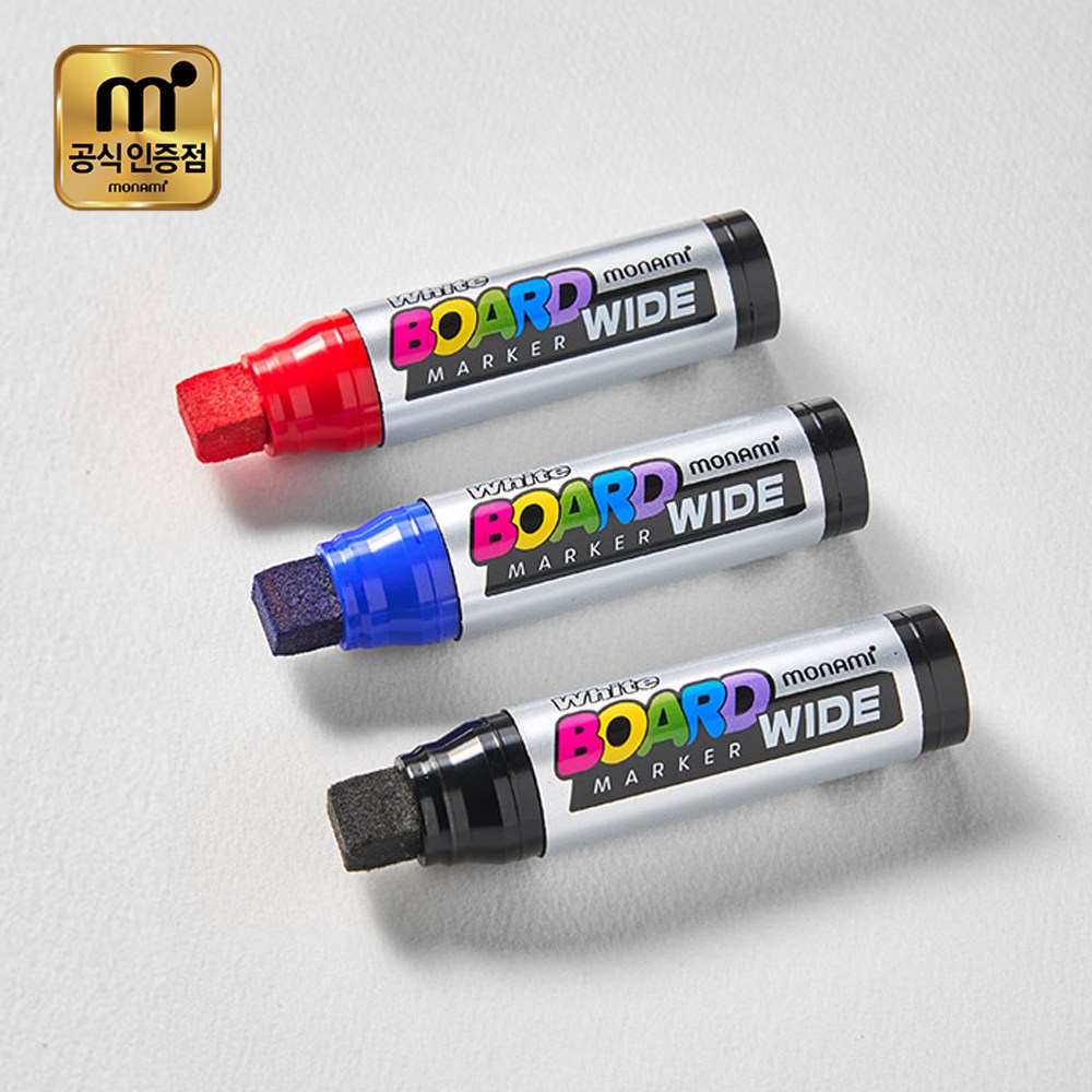 모나미 / 화이트 보드마카 와이드 / 11mm 와이드 사각닙 / 보드마카 화이트보드마카 보드마카검정 보드마카파랑 보드마카빨강 굵은보드마카 두꺼운보드마카 3,770원