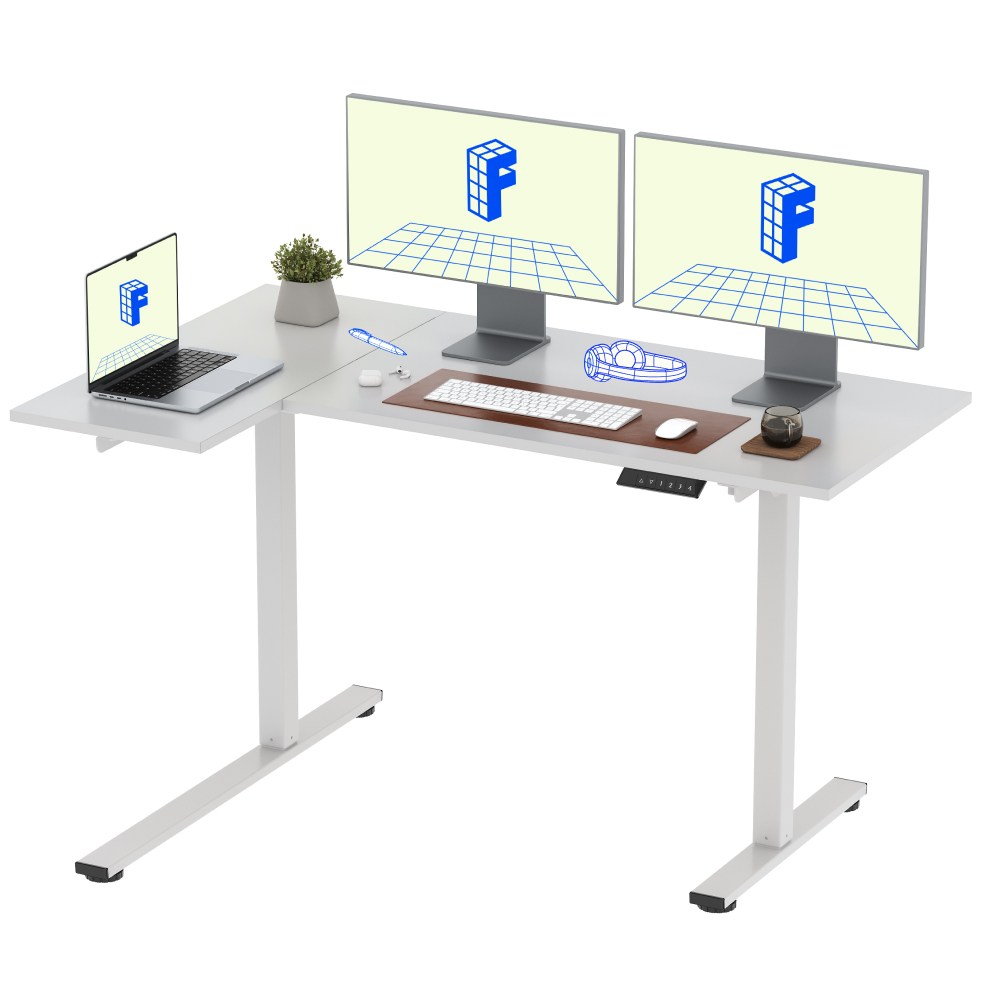 FlexiSpot 전동 코너형 모션데스크 EF1L 높이조절책상 740-1185mm A/S 5년 컴퓨터책상, 화이트 225,000원