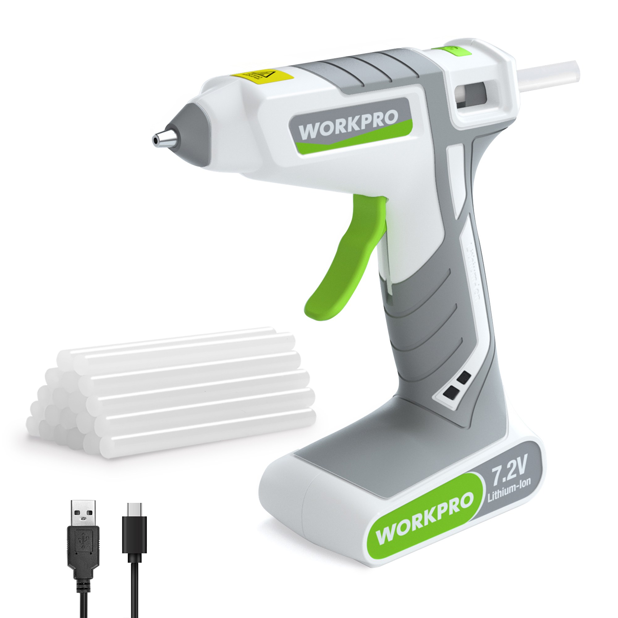 WORKPRO 7.2V 무선 충전하면서 사용할 수 있는 글루건+글루 스틱 20PCs, 1세트 35,700원