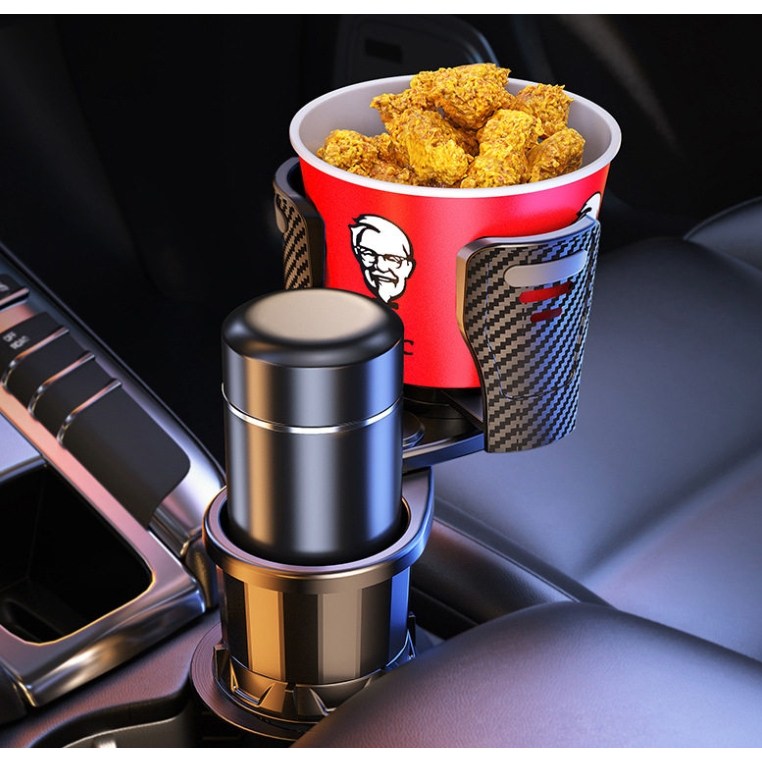 캐롤링 4세대 차량 컵홀더 2in1 확장형 거치대, 블랙, 1개 16,000원