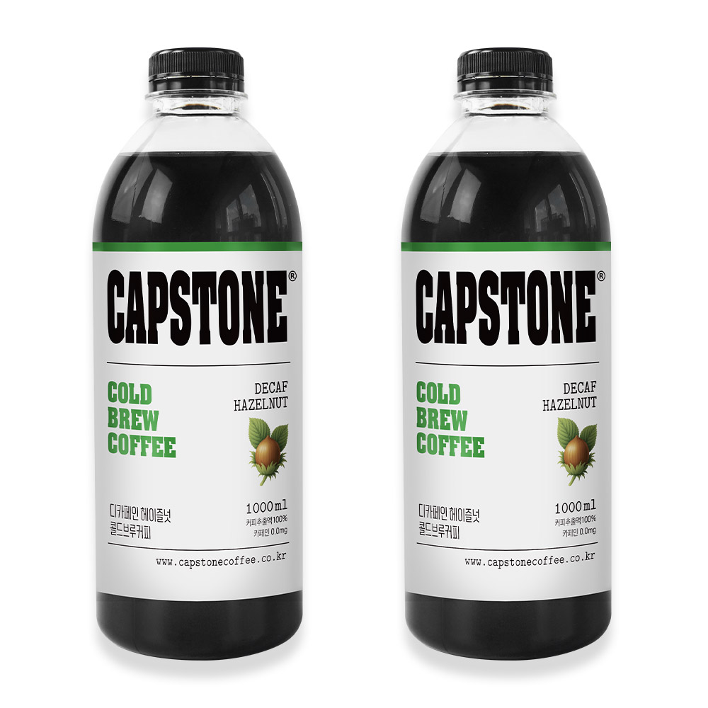 [캡스톤] 디카페인 헤이즐넛 콜드브루 더치커피 원액, 1세트, 2개입, 1L 38,950원
