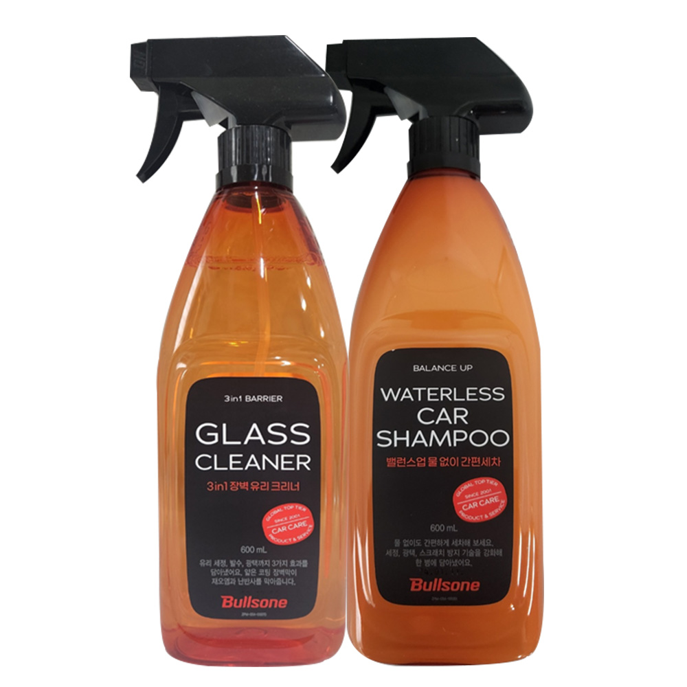 불스원 유리크리너 + 물없이 간편세차 600ml 2종 set 유리세정제 간편세차, 1개, 600ml 15,310원