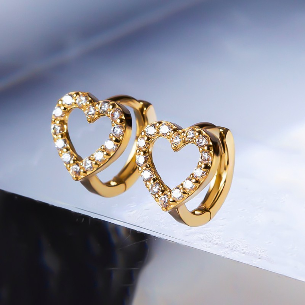 [니지쥬얼리] 정품 전체 14K 러브 하트 원터치 링 귀걸이 212,900원