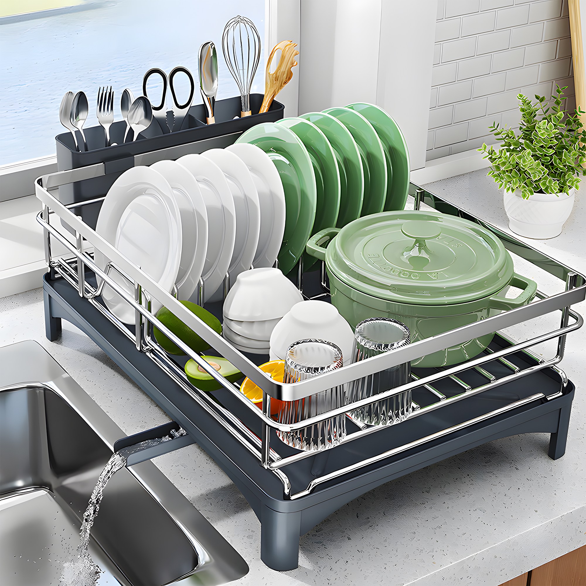 FIODAY 스텐 식기건조대 물빠짐 그릇건조대 25,020원