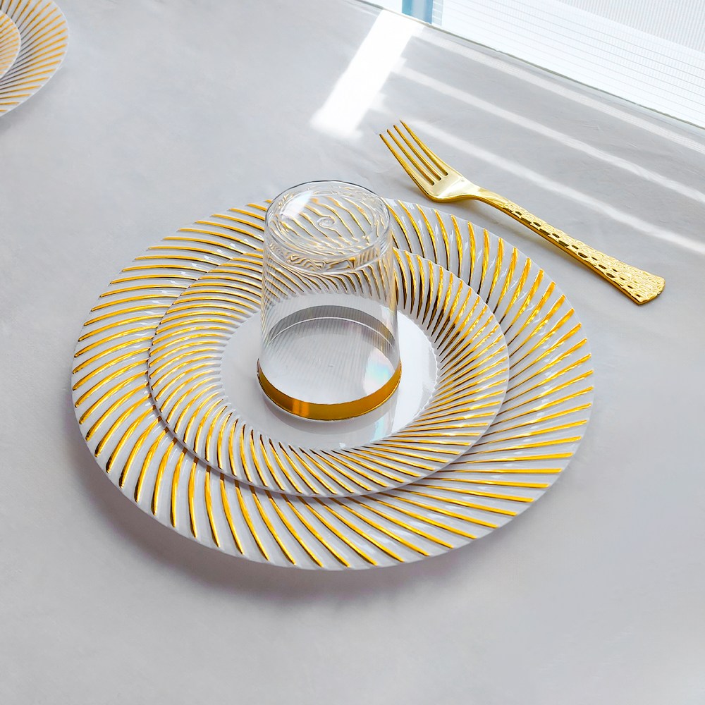 쓱싹 8인 고급 일회용 파티 골드 접시 부티나 40P 식기 세트, 40개입, 1개 24,200원