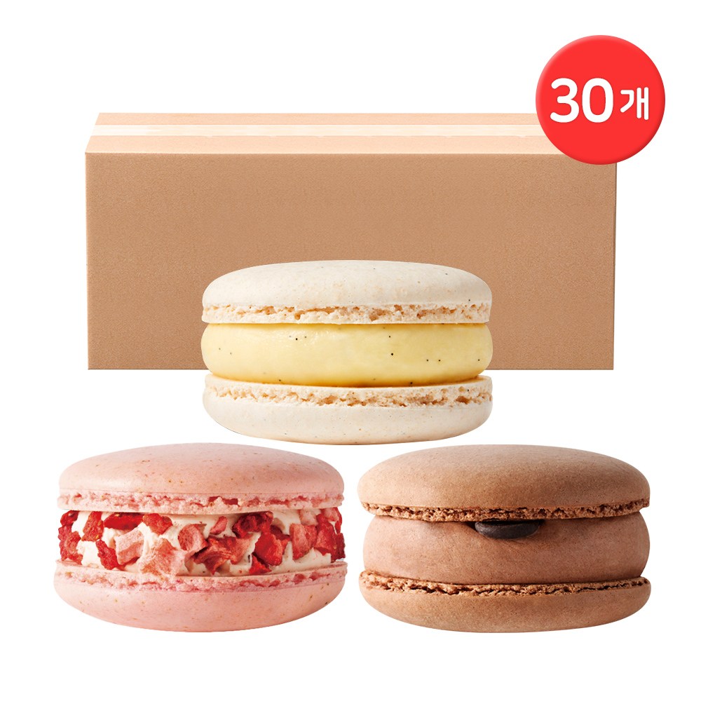 기타 CJ프레시웨이 수제마카롱 혼합구성 총 30개 / 초코 10 + 딸기 바닐라 32,900원