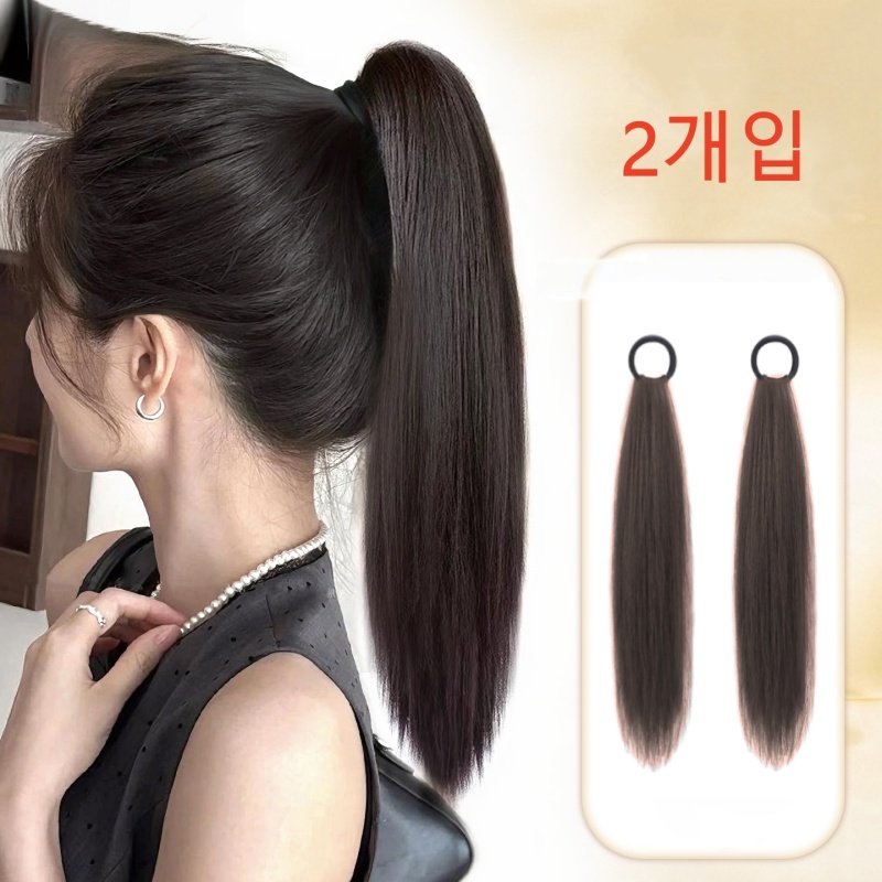 상덕 포니테일가발 생머리 머리끈 가발  (똥머리가능) 50CM, 14,520원