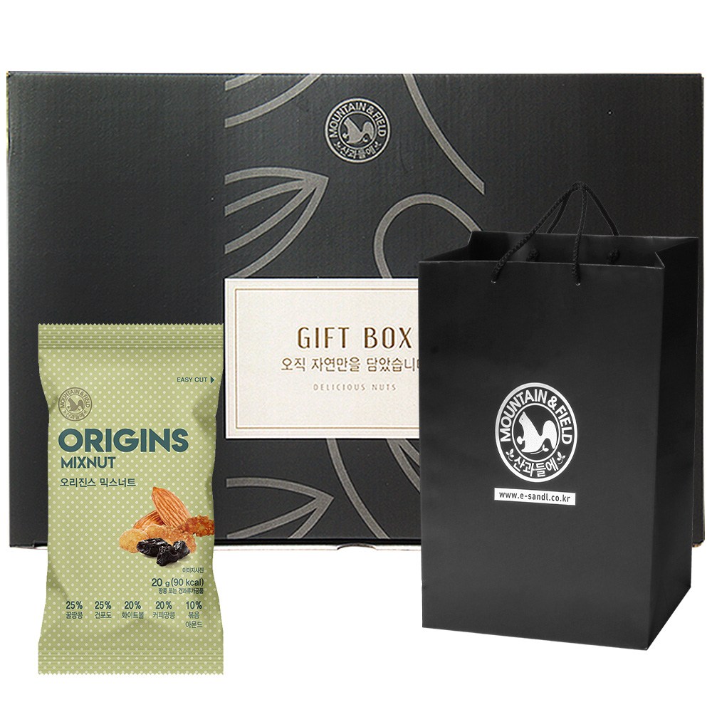 산과들에 오리진스믹스너트 50입 + 쇼핑백 하루견과류 선물세트, 50개 18,200원