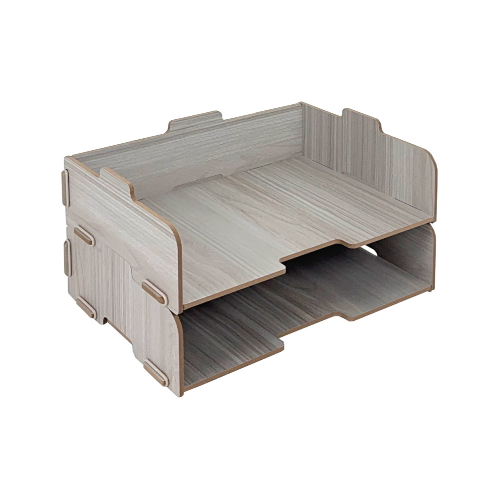 올지 우드 서류보관함 분리형 A4 문서보관함 오픈형 서류 정리대 트레이 지류 수납, 2단, 그레이 22,700원