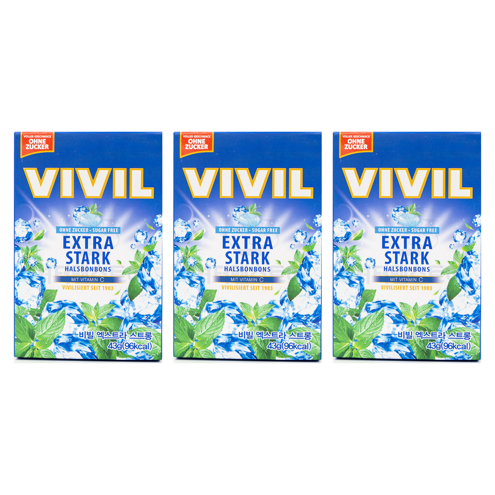 비빌 캔디 사탕 엑스트라 스트롱 43g 무설탕 천연재료 독일 목캔디 멘톨 페퍼민트향, 43g, 3개 15,140원