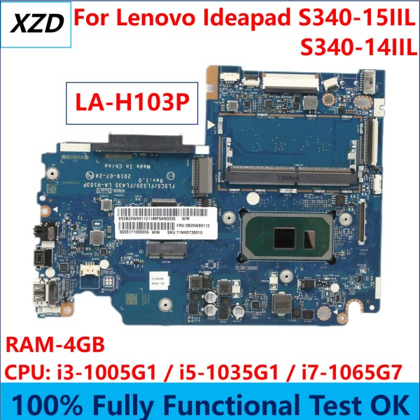 Lenovo Ideapad S340-15IIL S340-14IIL 노트북 마더보드용 LA-H103P 메인보드 I3 I5 I7 UMA 4GB RAM 100% 192,700원