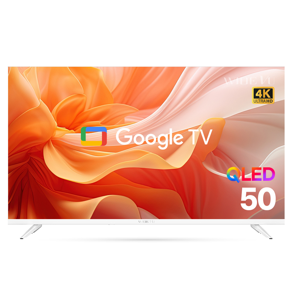 와이드뷰 4K UHD QLED 화이트에디션 구글 3 스마트TV, 127cm(50인치), QWGE50UT1, 스탠드형, 고객직접설치 416,000원