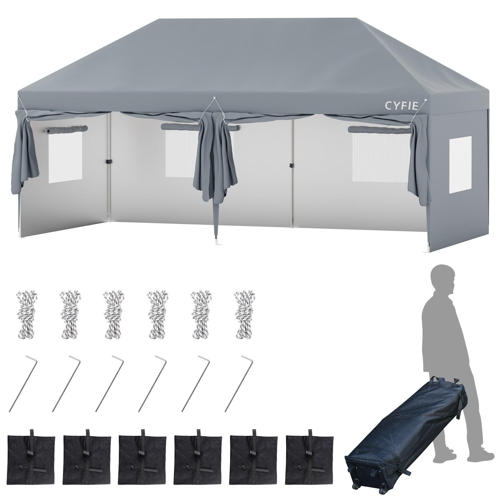 접이식 캐노피 행사용 대형 천막 휴대용 캠핑텐트 지붕 타프 그늘막 포장마차 천막 바람막이 3mx6m 245,000원