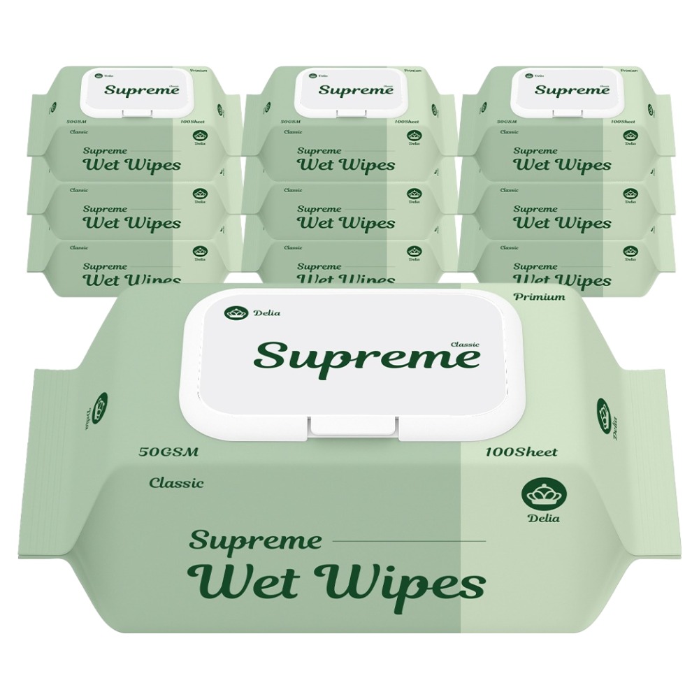 한스웰 델리아 슈프림 클래식 유아물티슈 캡형, 10개, 100매, 50g 10,900원