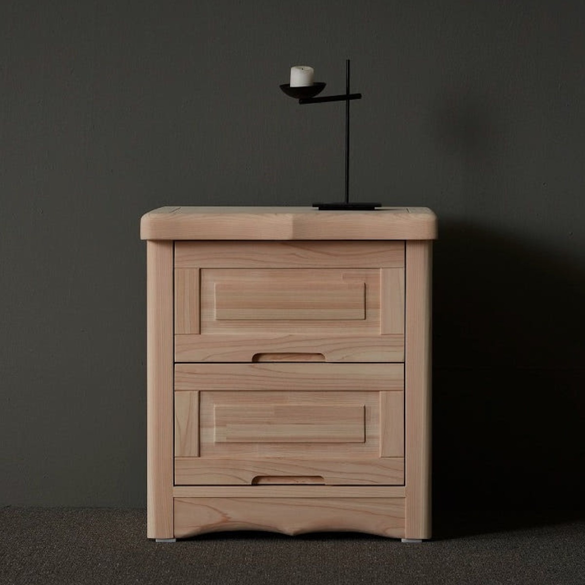 바르숲 킹덤 편백나무 통원목 침대 협탁 2단 서랍장 수납장 침실 거실, 1개, 베이지 560,000원