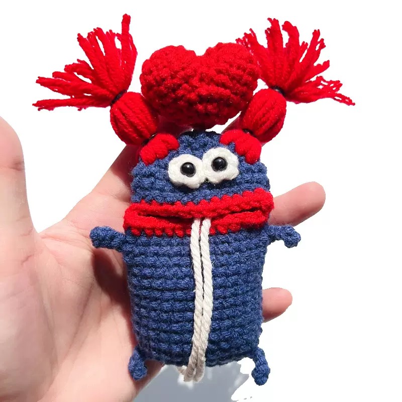 핸드메이드 왕 소시지입술 키홀더 에어팟 파우치 뜨개 자동차키링 보호케이스, 1개, 5.빨강하트 9,900원