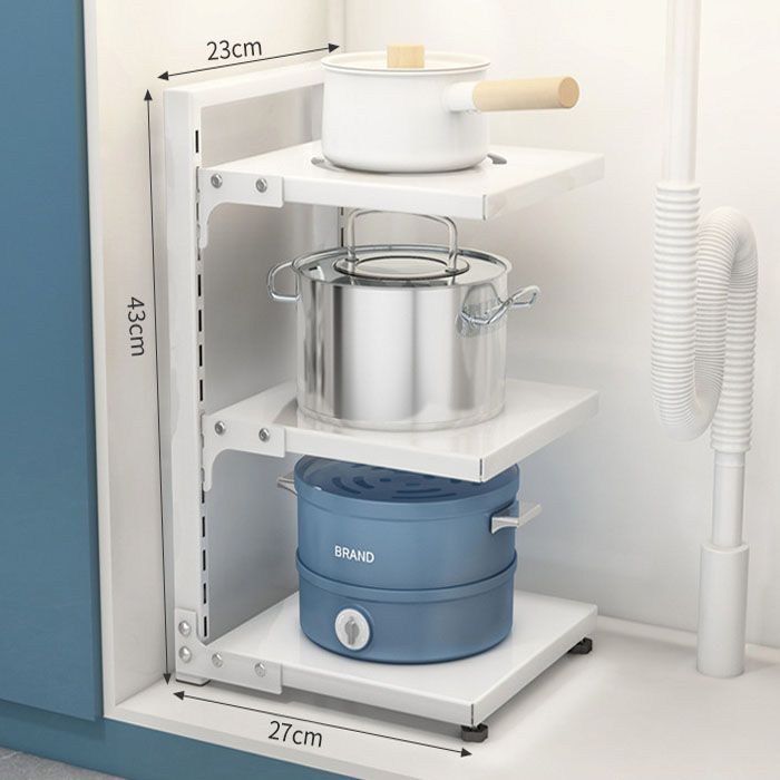 후고 주방선반 후라이팬정리대 후라이팬거치대 냄비정리대 냄비거치대 2단 3단 4단 5단 화이트 블랙 20,900원