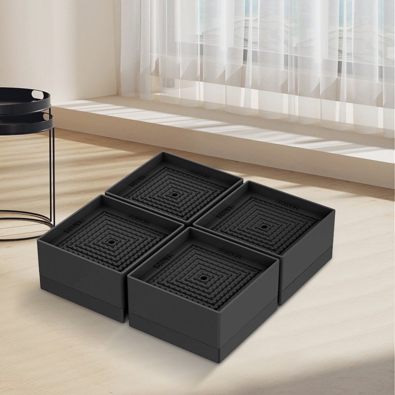 4개입 ㅁ자형 대형 세탁기 높이조절 받침대 4cm 다용도 가구 높이조절발 미끄럼 방지 고무받침 냉장고 소파, 1개, 블랙 12,900원