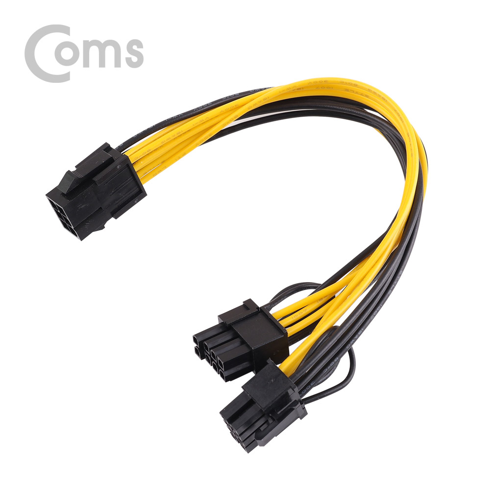 Coms ND631 VGA 그래픽카드 전원 6핀(F) to 8핀(M)x2 Y형 2분배 케이블 20cm 전원분배 8핀(6P+2P) 2,550원