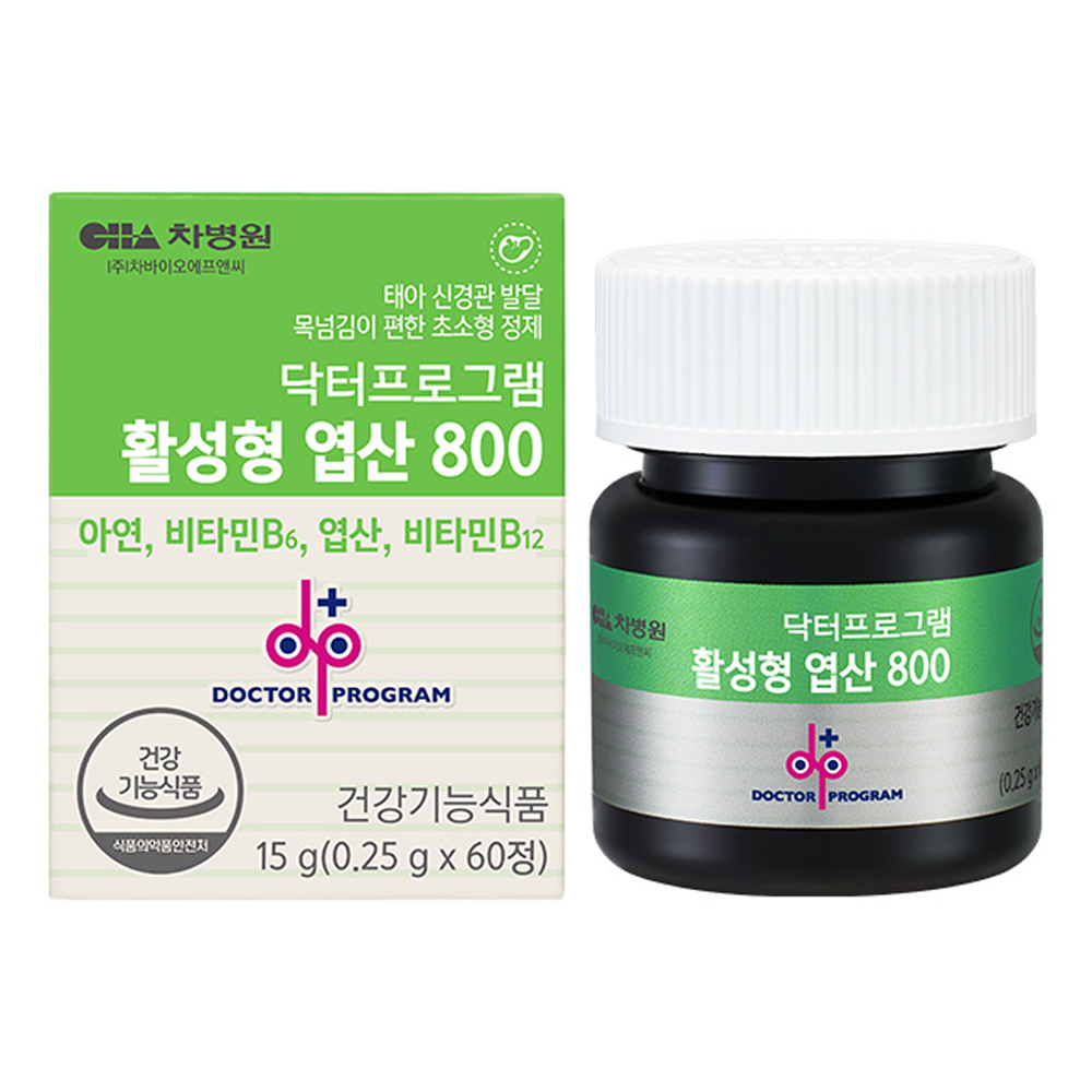 닥터프로그램 활성형 엽산 800 활성엽산 아연 비타민B 15g, 1개, 60정 29,900원