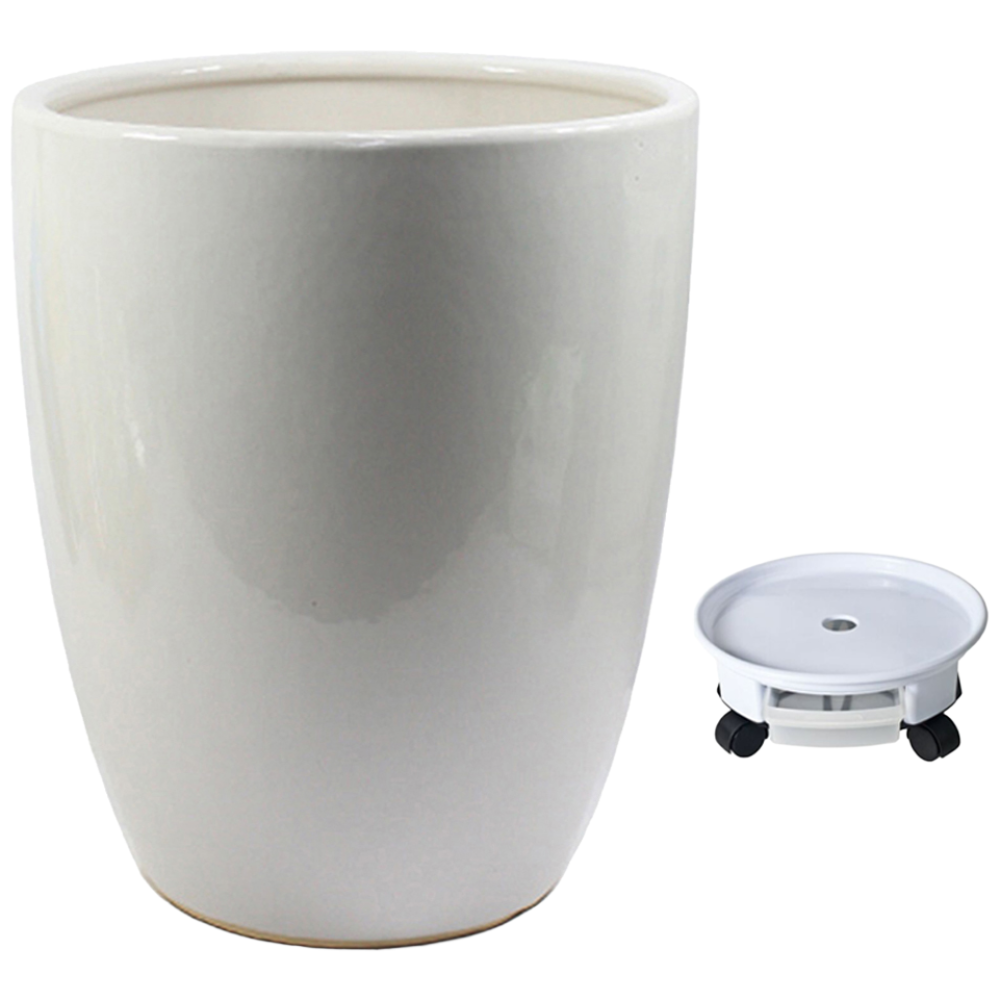 그린데이 도자기화분 롱 원형 화이트 - 인테리어 분갈이, 1개, 화이트 64,900원