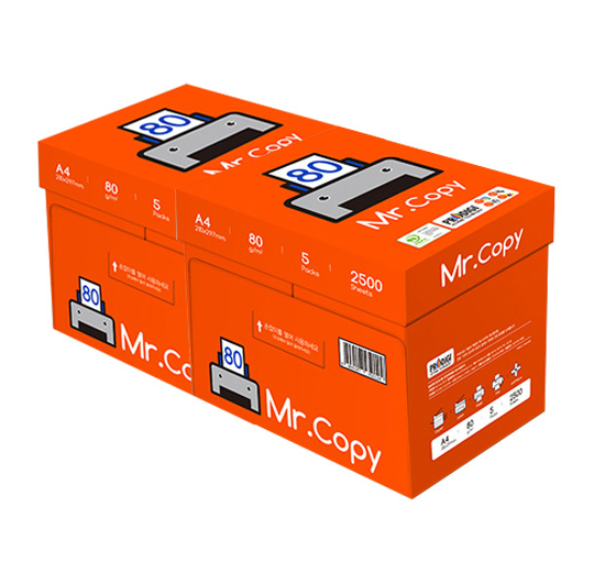미스터카피 MR copy 무림제지 A4 80g 2BOX 5000매 43,000원