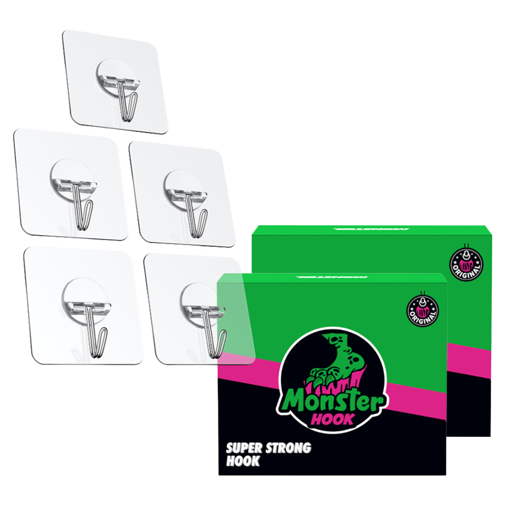 몬스터겔 무타공 부착식 후크 5p, 단일 색상, 2세트 15,800원